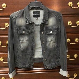 Rock & Republic Black Distressed Jean Jacket